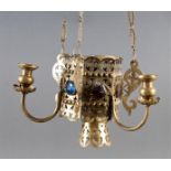 Ikonen-Lampe, Russland um 1900 mit Glassteinen