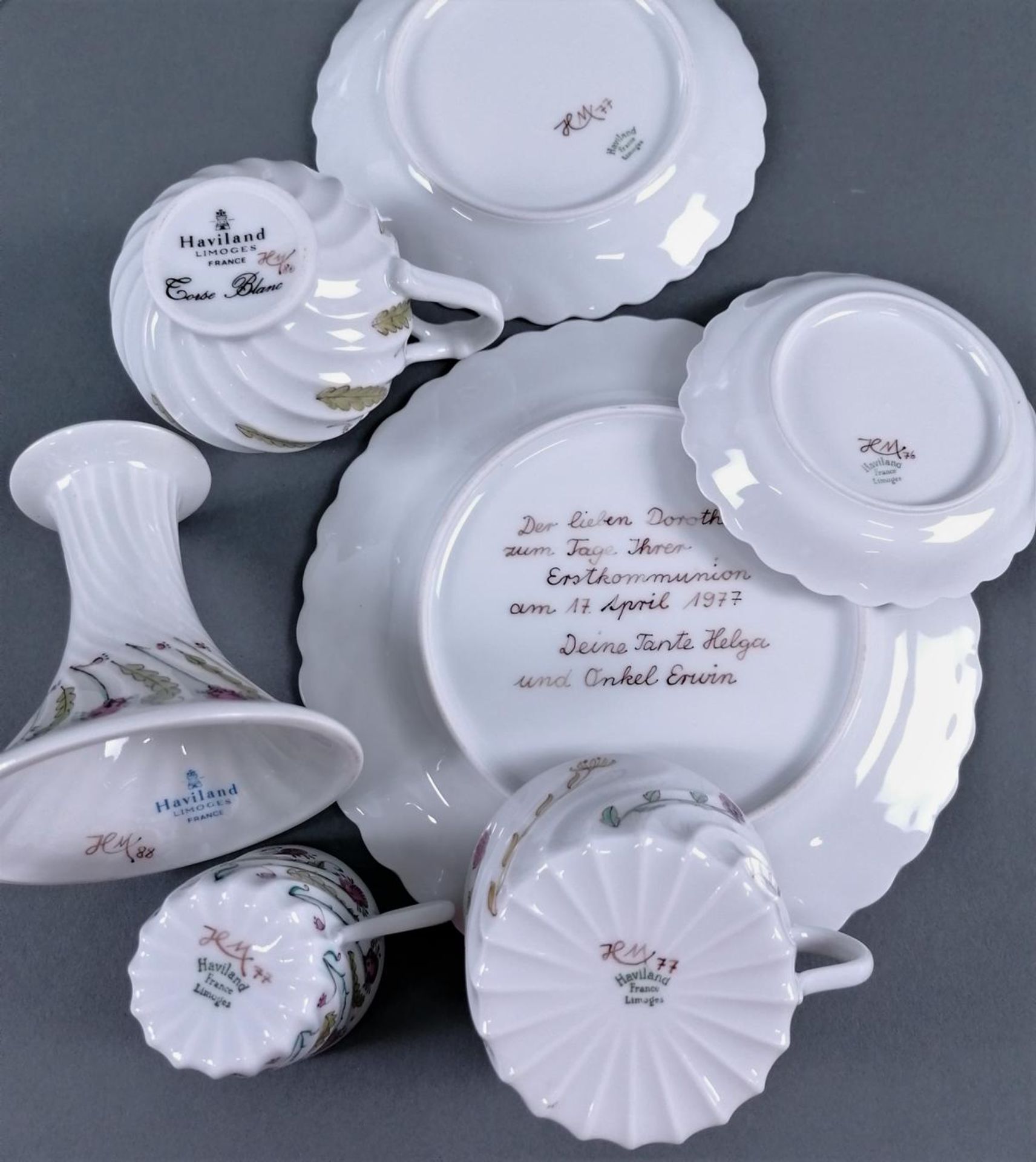 Limoges Resteservice, Weißporzellan mit polychromer Bemalung - Bild 3 aus 3