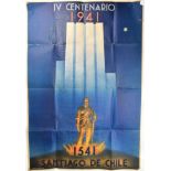 PLAKAT 400 JAHRE SANTIAGO DE CHILE 1941