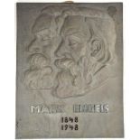 WANDTAFEL 100 JAHRE KARL MARX UND FRIEDRICH ENGELS