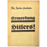 DIE JUDEN FORDERN: ERMORDUNG HITLERS