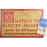 BETRIEBSSCHILD IEA ELEKTRO ANALGEN