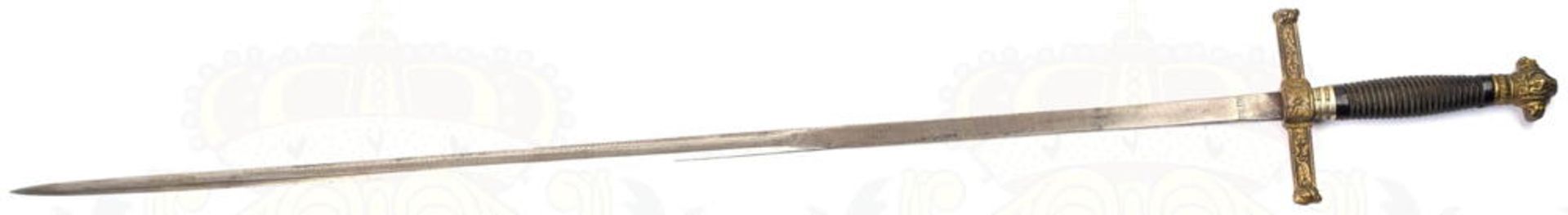 DEGEN, blanke zweischneidige Klinge m. 24cm langer Fehlschärfe, eingeschlagene Bez. „Toledo“, L. 75c - Bild 4 aus 11