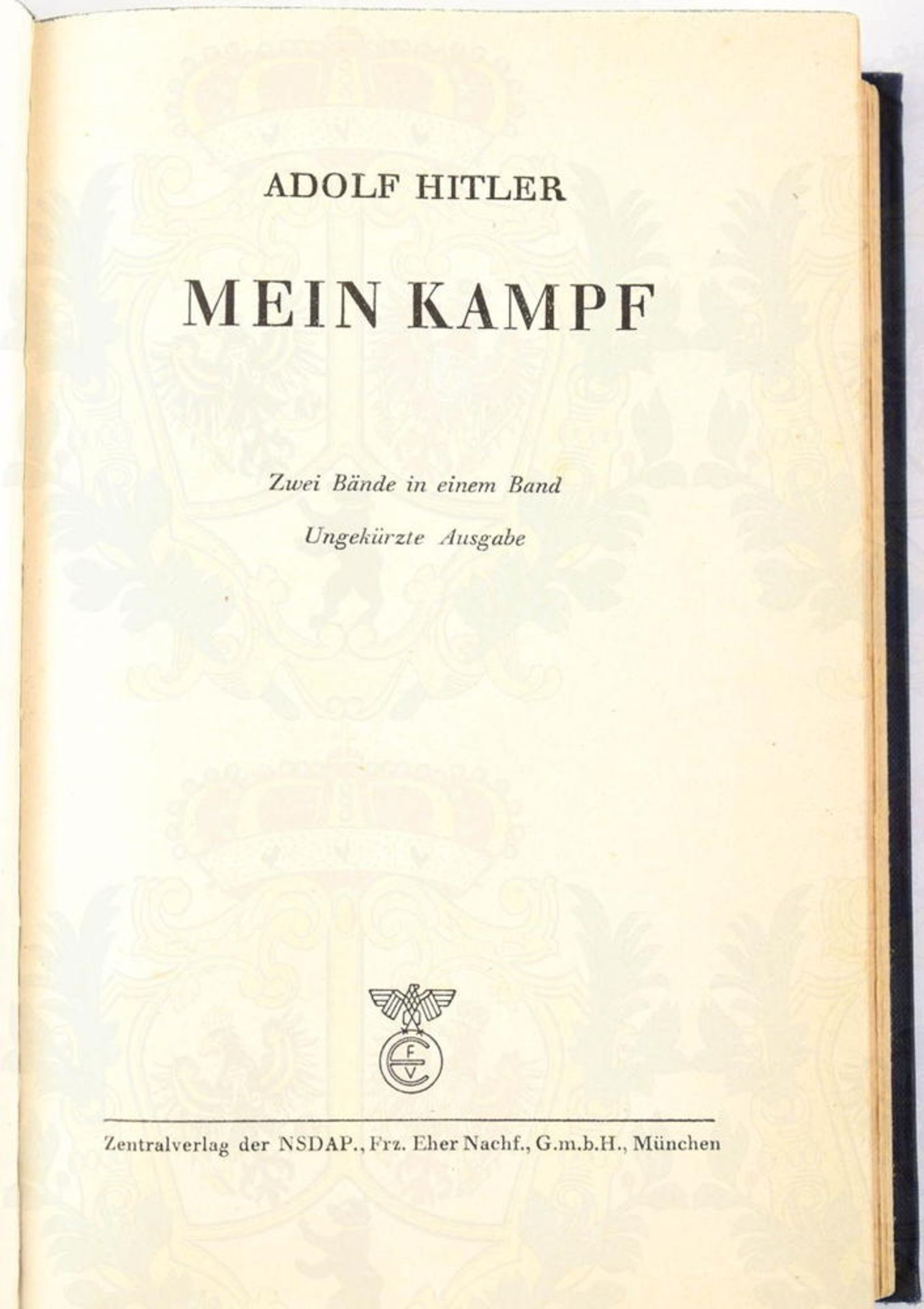 MEIN KAMPF, A. Hitler, Volksausgabe, Zentralverlag der NSDAP Franz Eher Nachf., 758.-762. Auflage, M - Bild 2 aus 3