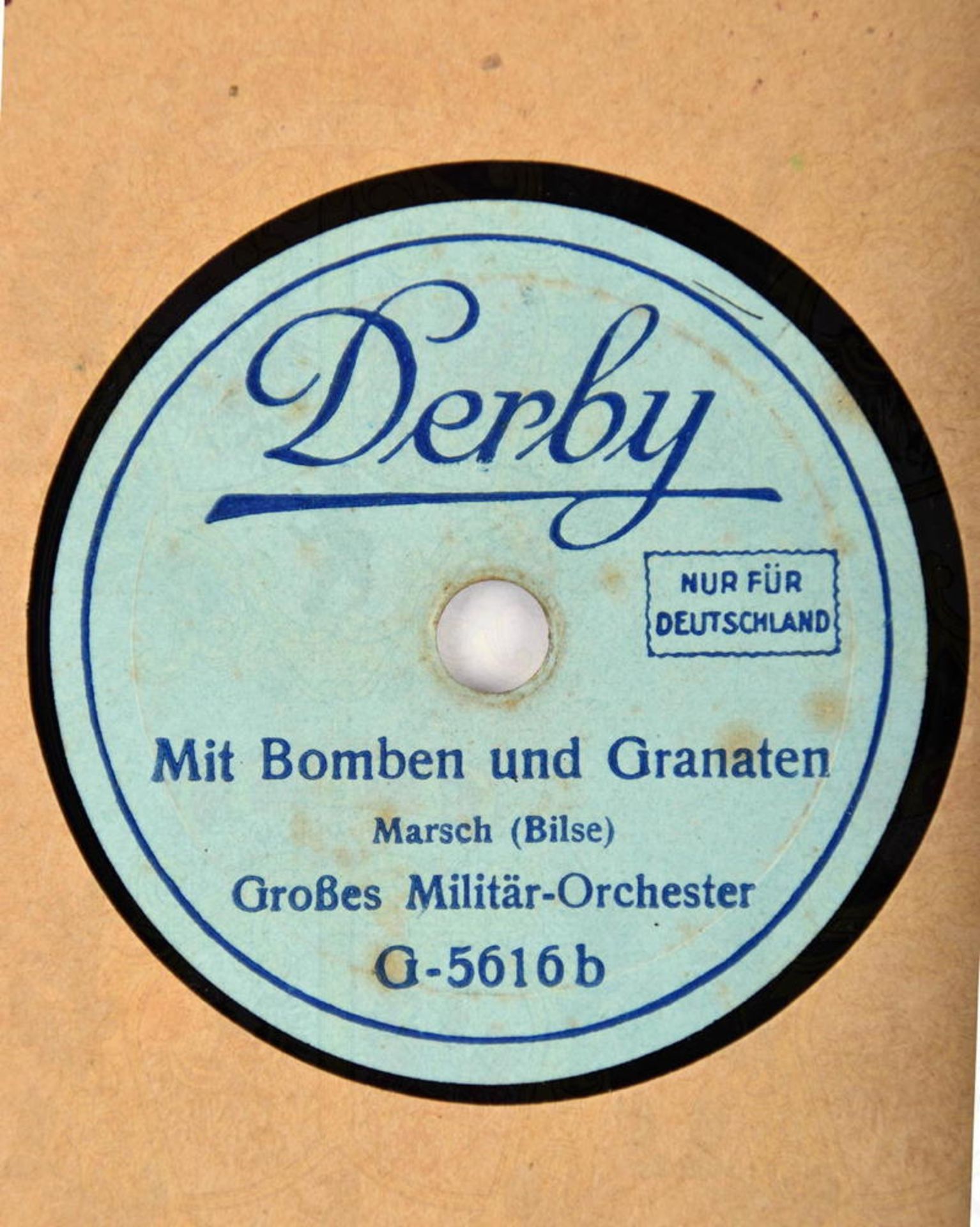 20-CM SCHALLPLATTE, Schellack, Märsche „Mit Bomben und Granaten“ u. „In Treue fest“, 1929, Großes - Image 3 of 3