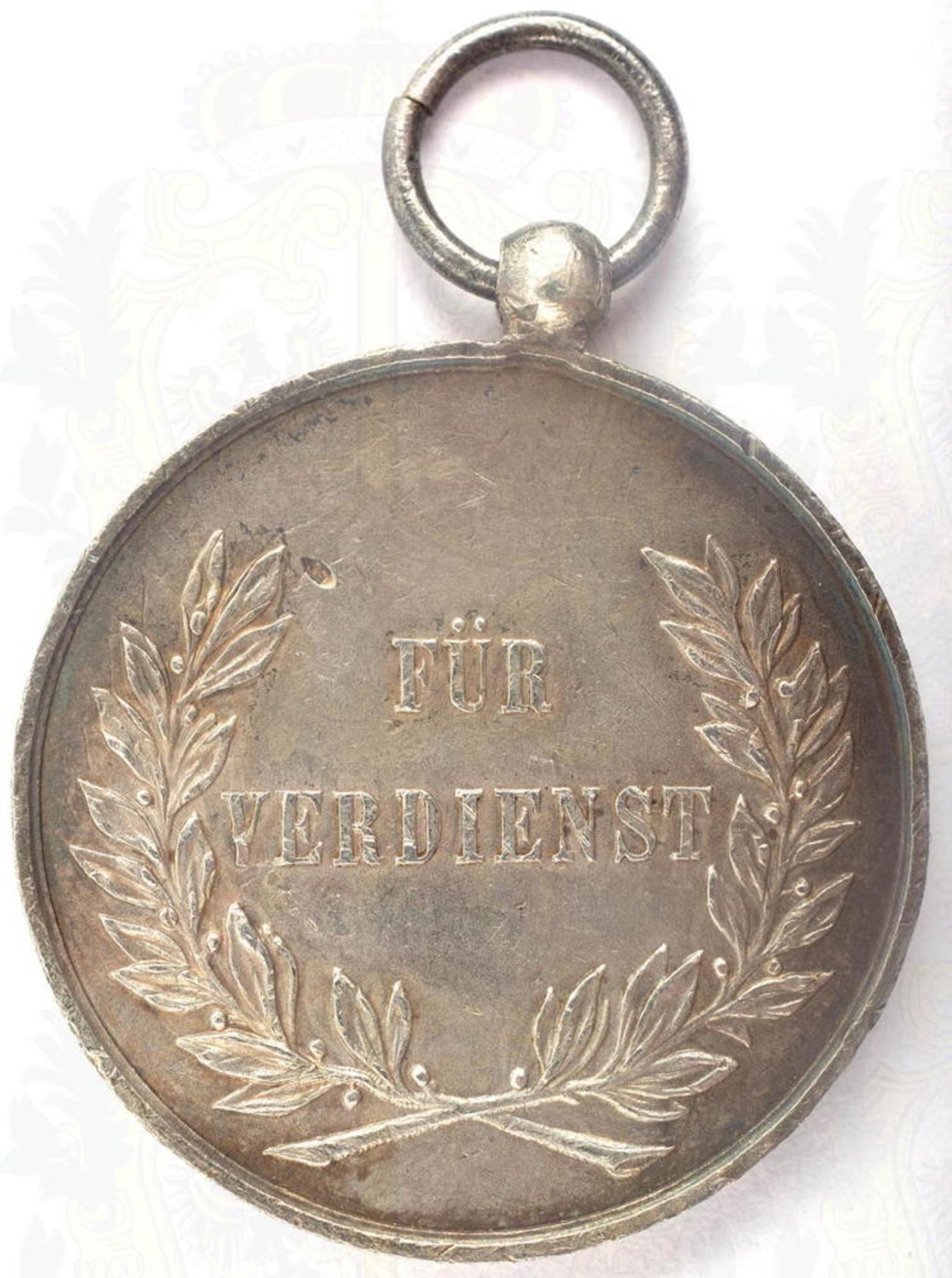 SILBERNE MEDAILLE ZUM LEOPOLDORDEN, Lippe Detmold 1908-1918, Silber, Für Verdienst, rückseitig leich - Bild 2 aus 2