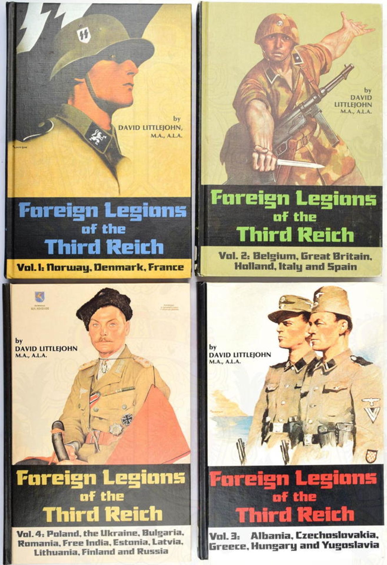 FOREIGN LEGIONS OF THE THIRD REICH, Bände 1-4, D. Littlejohn, San Jose 1979-1985, ges. 1200 S., engl