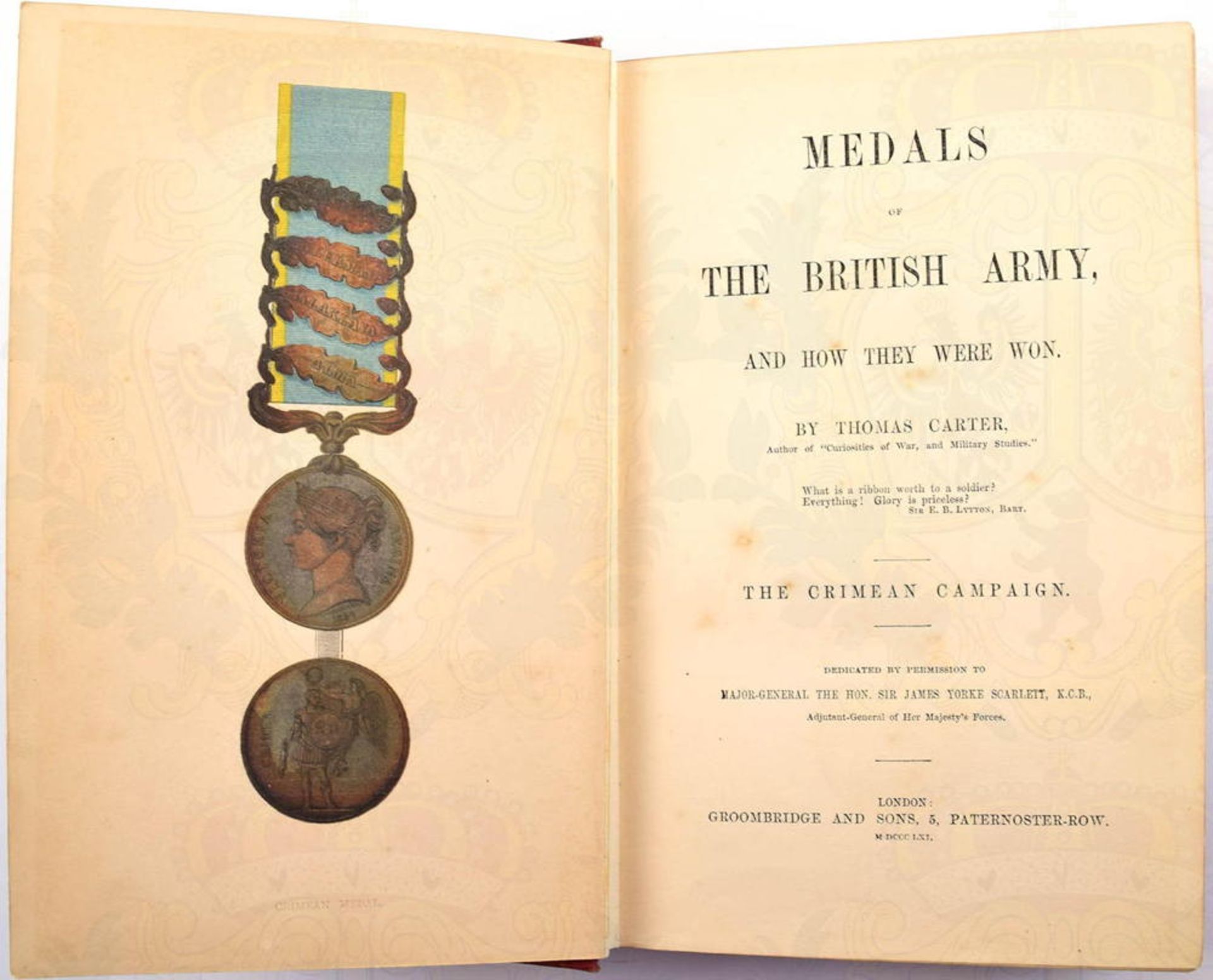 MEDALS OF THE BRITISH ARMY, and how they were won, Thomas Carter, London 1861, 3 Teile in einem - Image 2 of 2