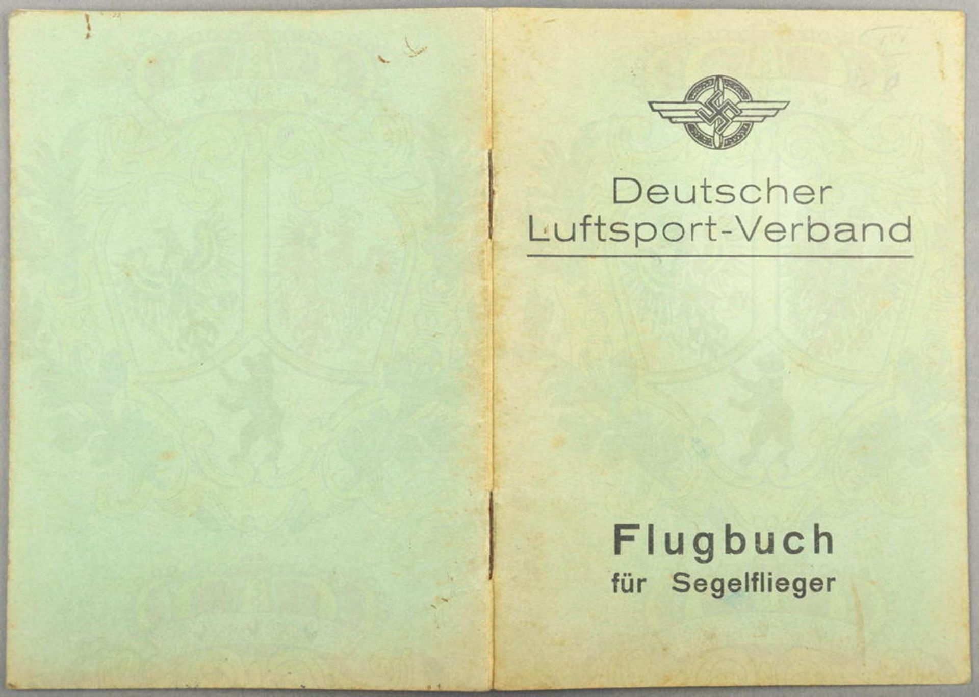 DLV-FLUGBUCH FÜR SEGELFLIEGER, Landesgruppe 10 Dortmund, zahlr. Eintr. 1935-1937, Segelfliegerschule