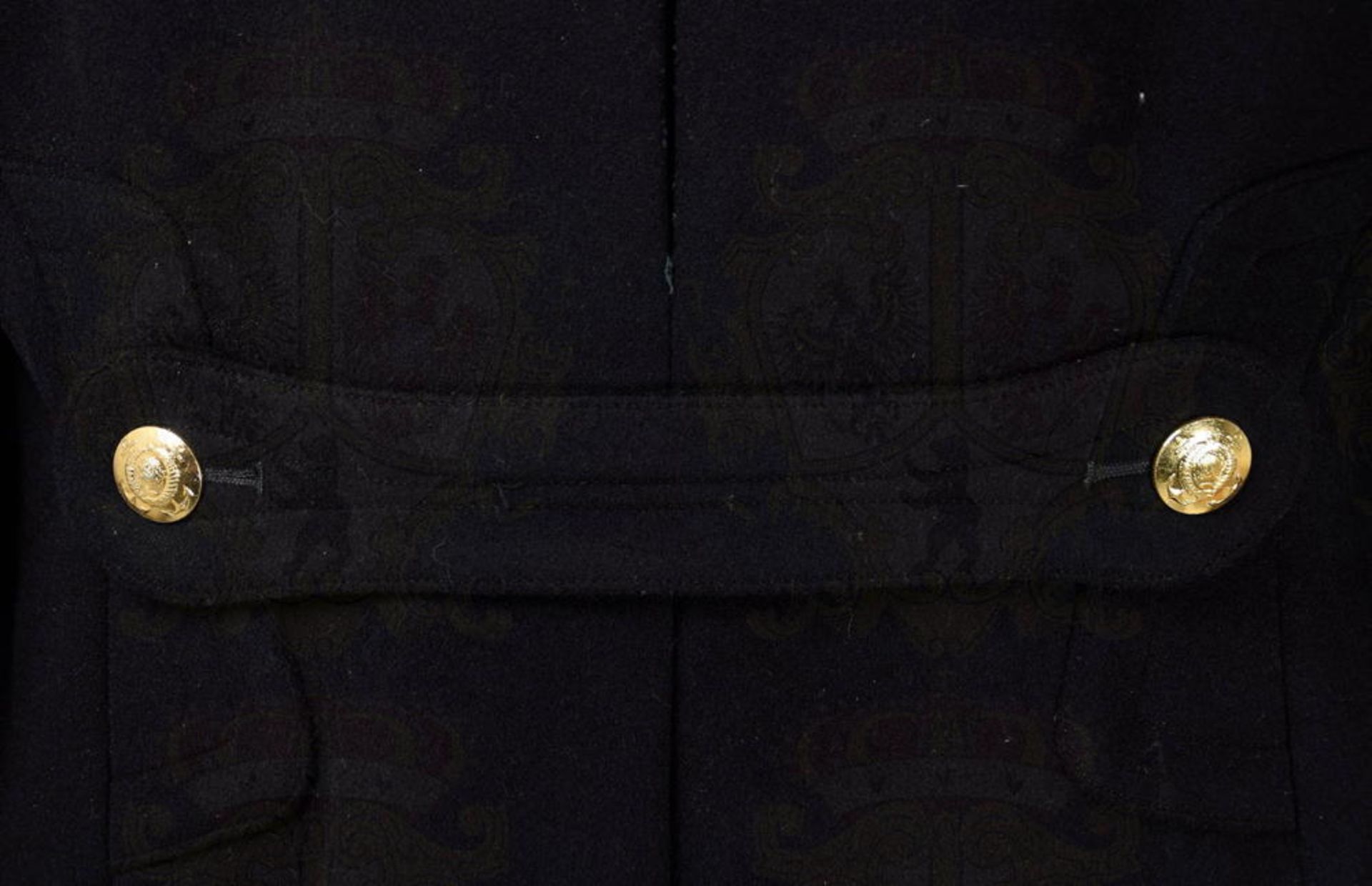 UNIFORMMANTEL KONTERADMIRAL, schweres dunkelblaues Tuch, vernähte Schulterstücke, goldfarbene Knöpfe - Bild 7 aus 7