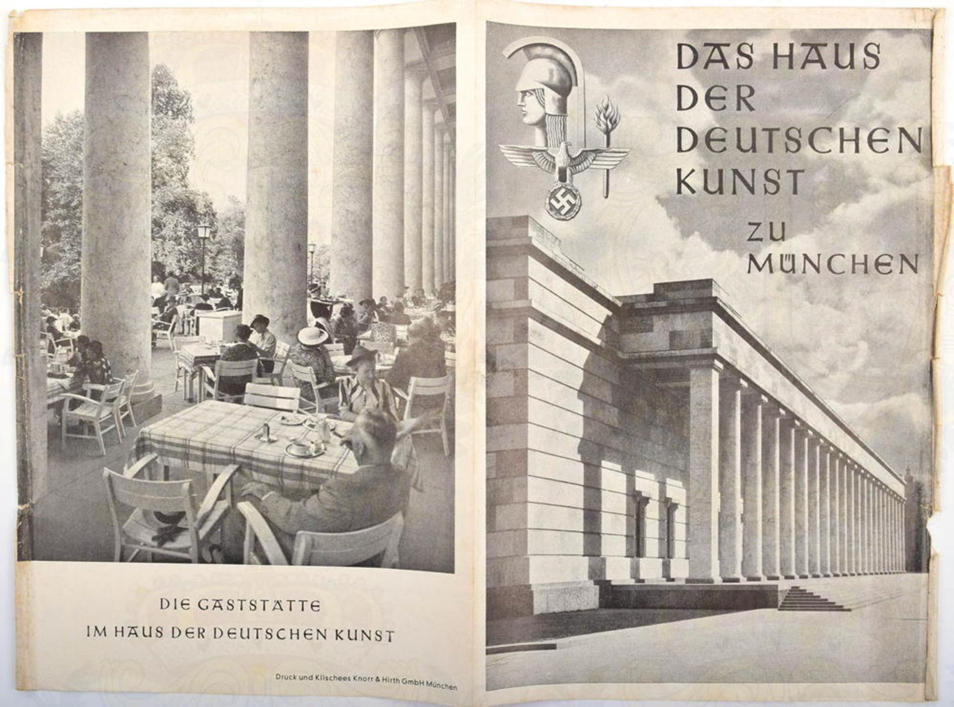 WERBEPROSPEKT 1. GROSSE DEUTSCHE KUNSTAUSSTELLUNG 1937, im Haus der Deutschen Kunst München, Okt. 19
