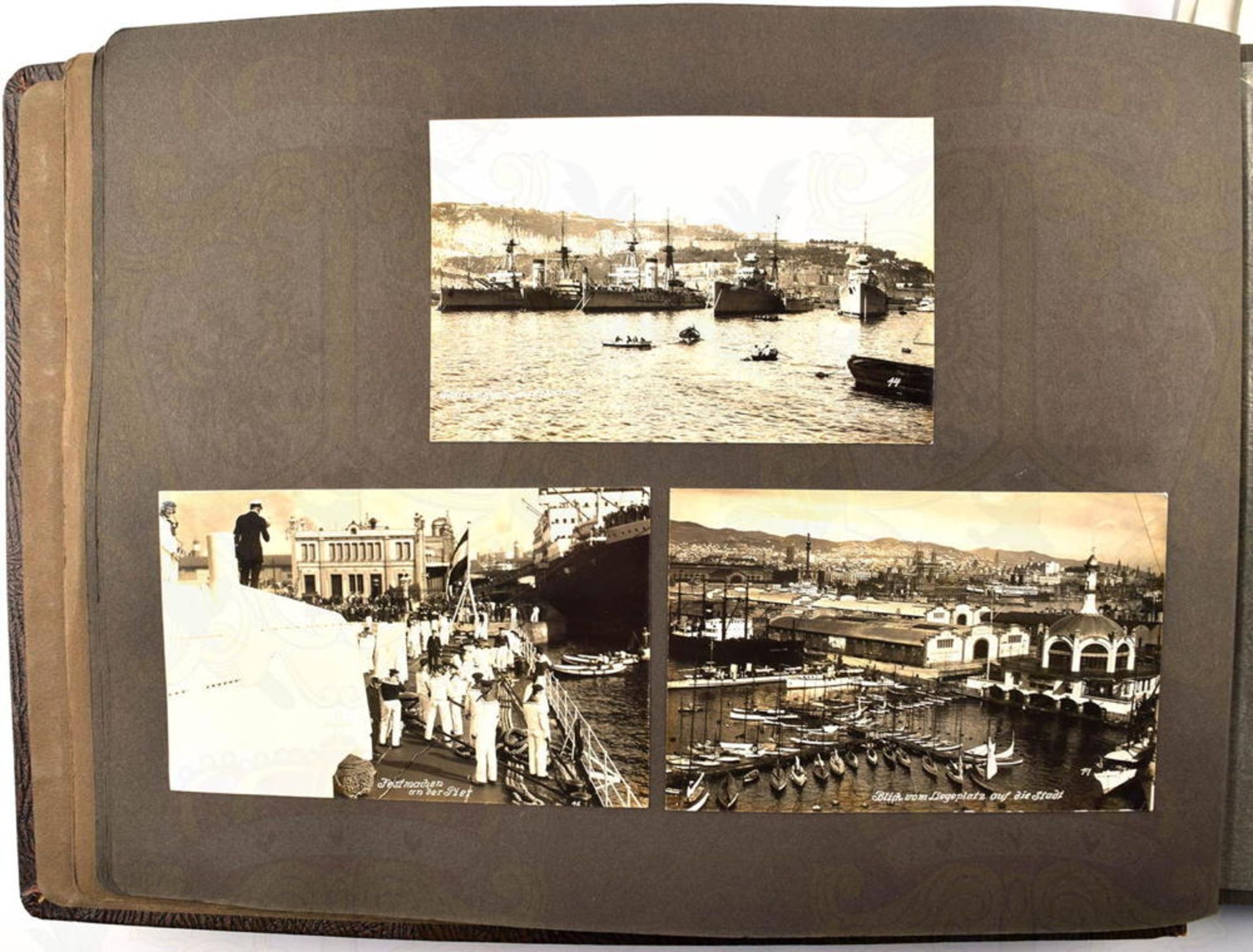 FOTOALBUM LEICHTER KREUZER KÖNIGSBERG, bei der Weltausstellung Barcelona 1929, mit 120 Fotos u.