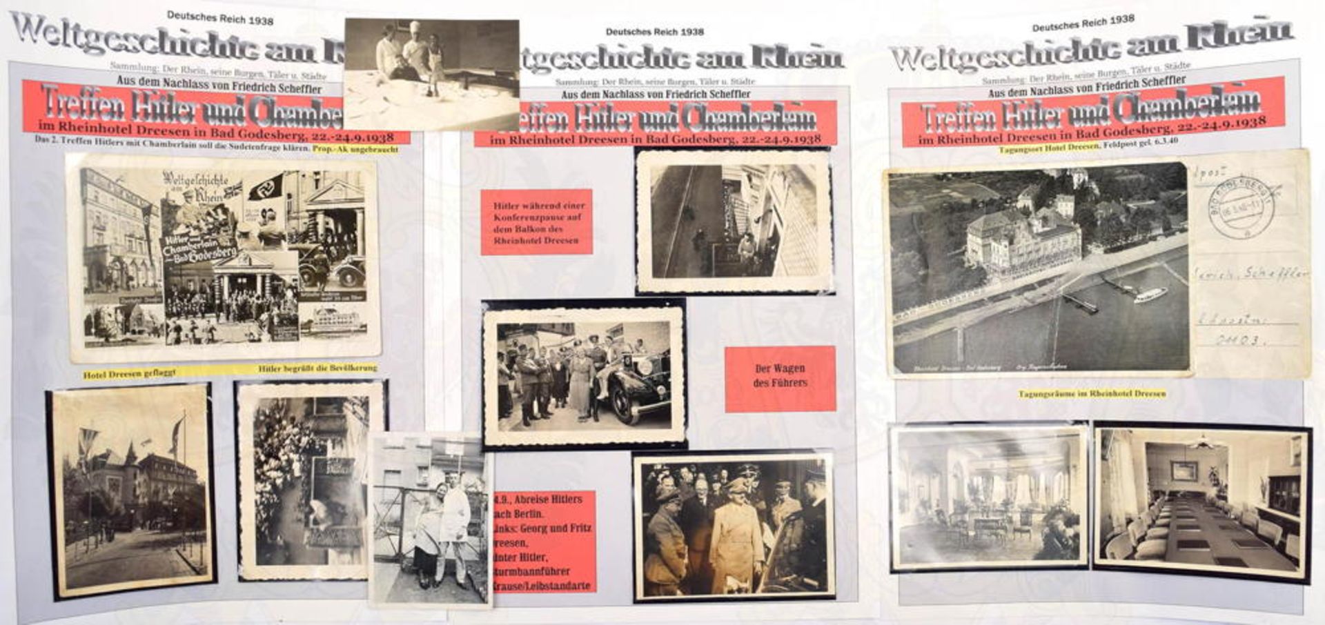 9 FOTOS TREFFEN HITLER UND PREMIERMINISTER CHAMBERLAIN