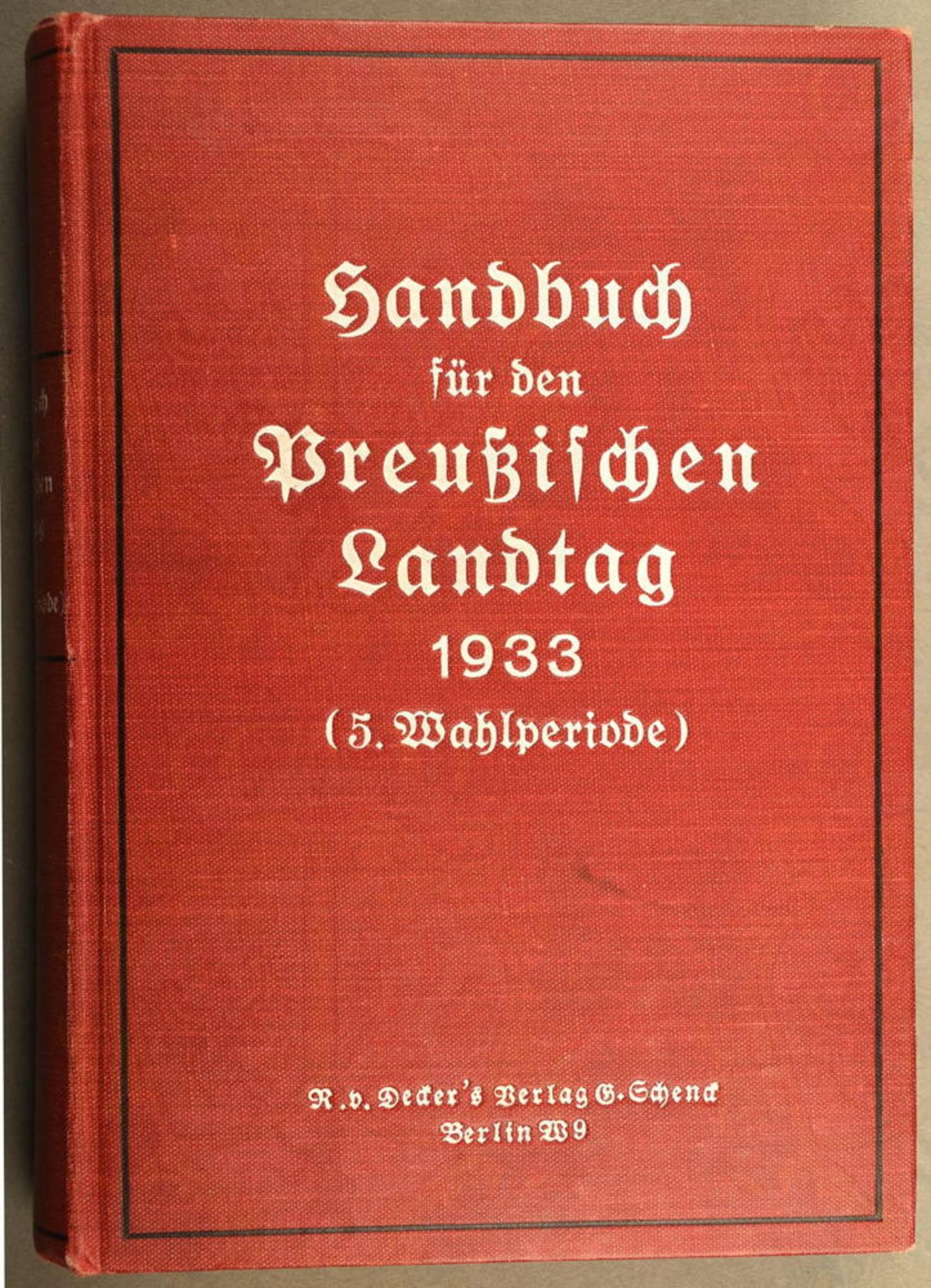 HANDBUCH FÜR DEN PREUßISCHEN LANDTAG 1933