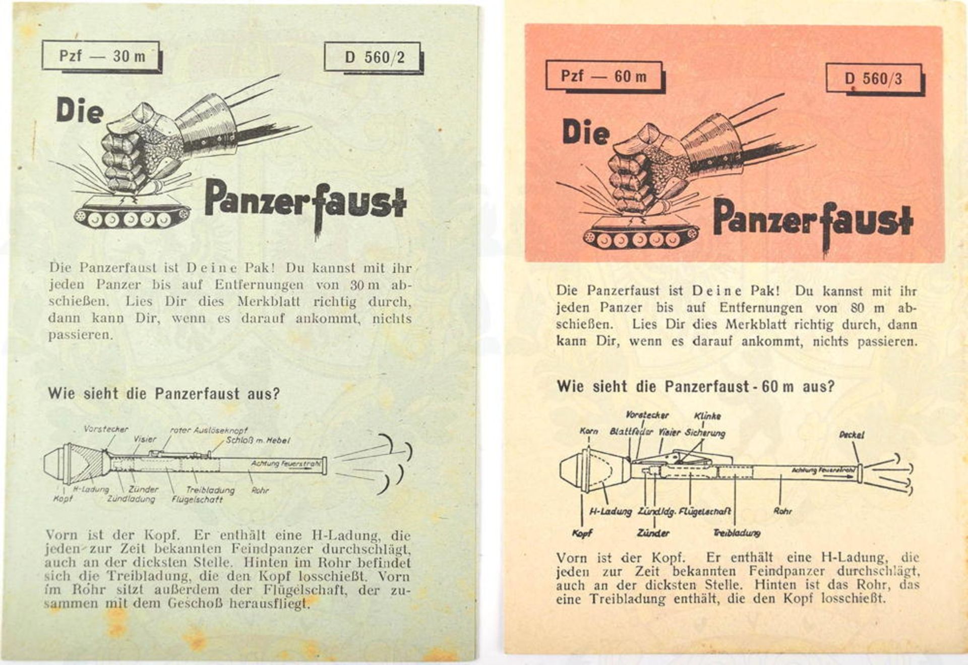 2 VORSCHRIFTEN PANZERFAUST