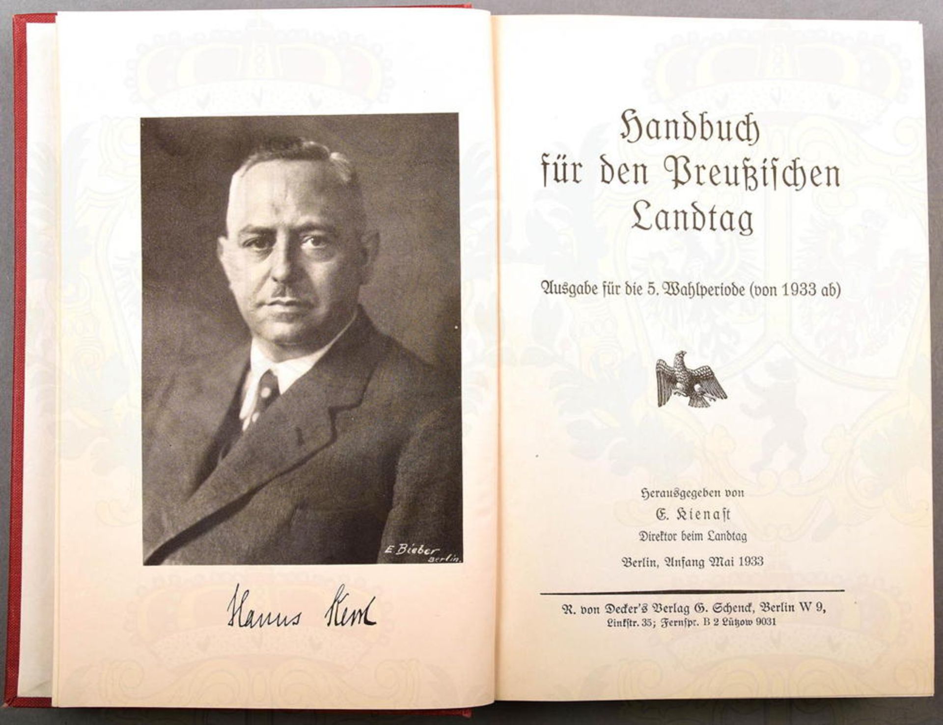 HANDBUCH FÜR DEN PREUßISCHEN LANDTAG 1933 - Bild 2 aus 2