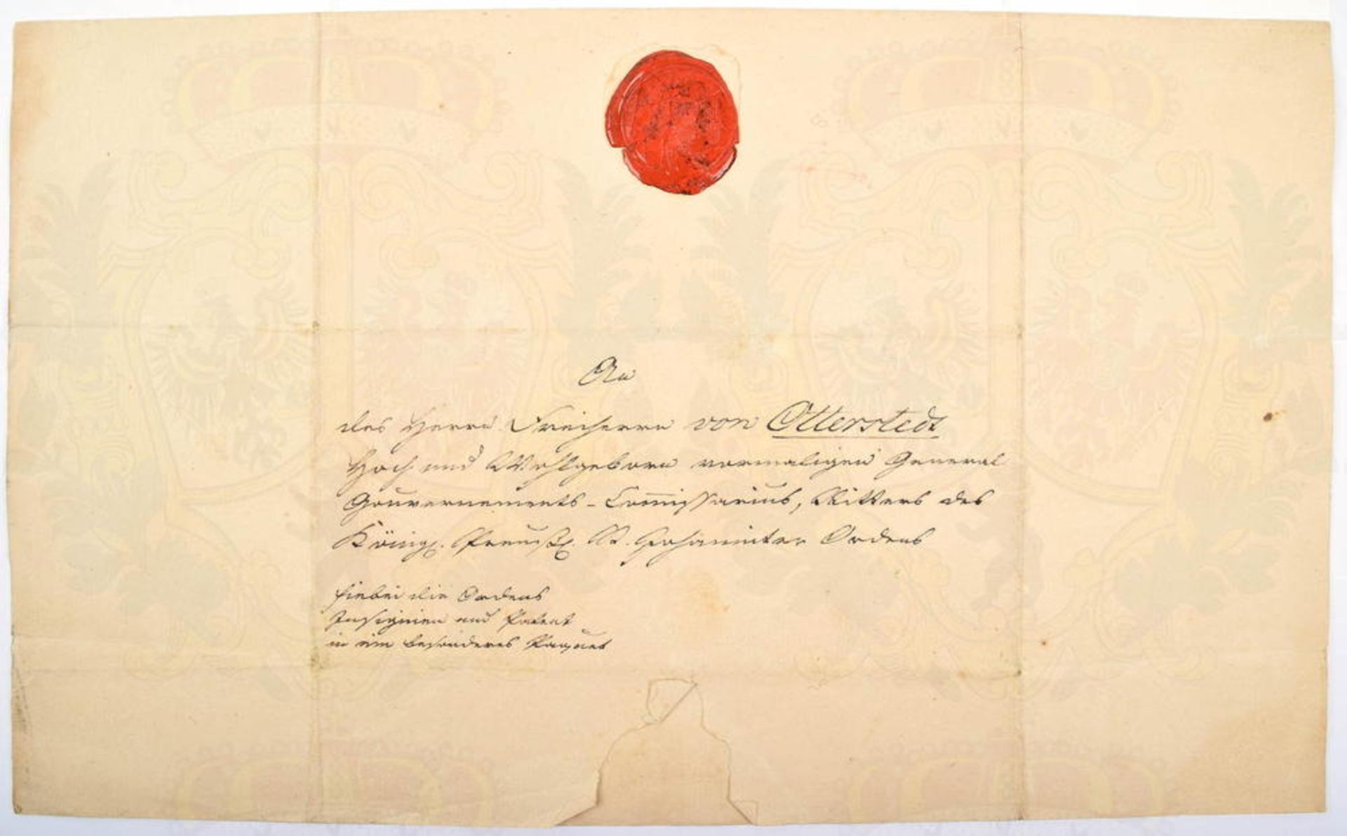 SCHREIBEN DER GENERAL-ORDENSKANZLEI 1814 - Image 2 of 2