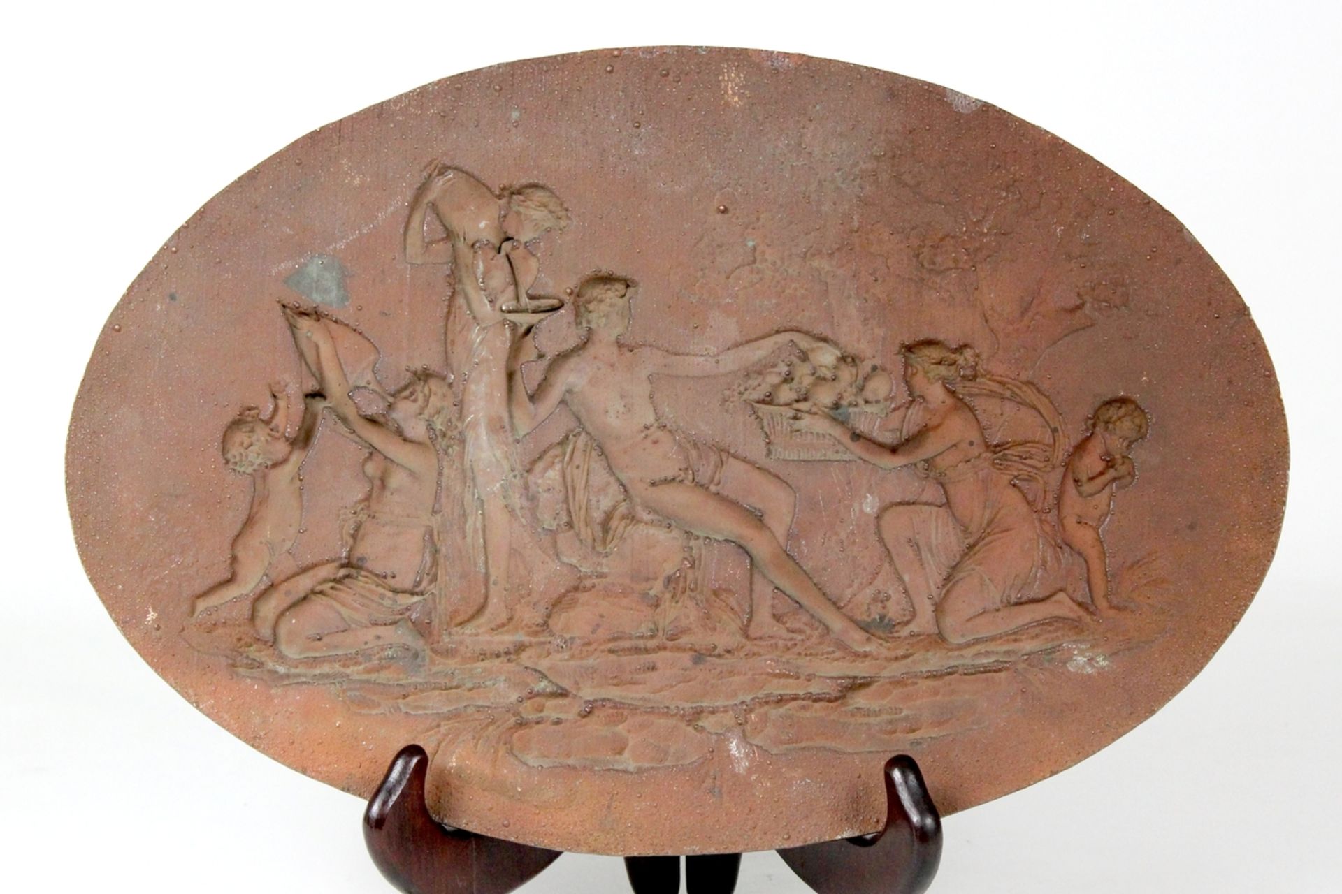 Kupfer Schauplatte " Bacchus mit weiblichen Gefährtinnen beim Weingelage " - Image 2 of 2
