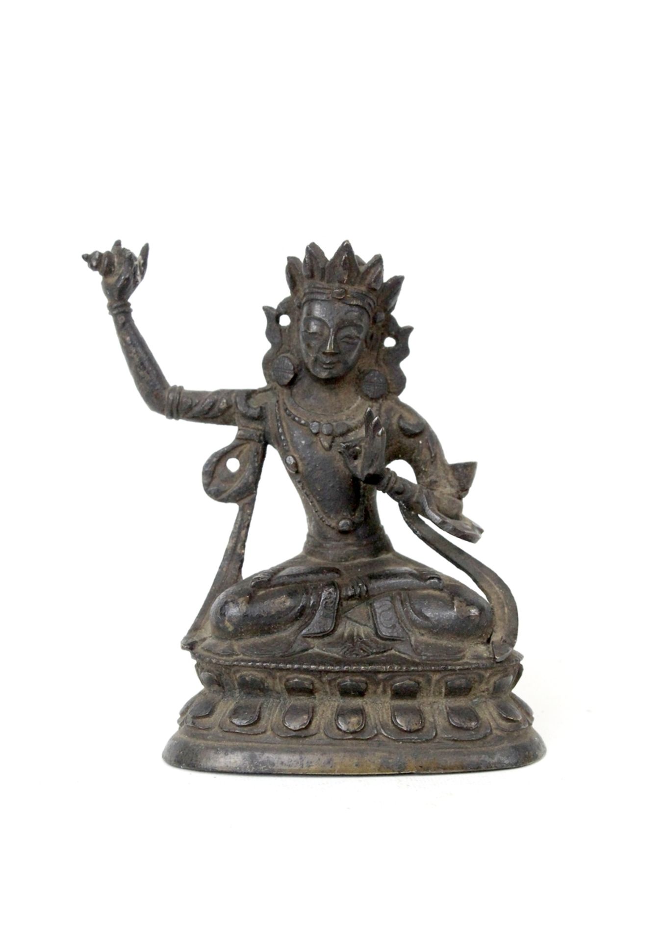 Tibet Buddha Bronze Figur mit erhobener Hand 18./19.Jhdt.
