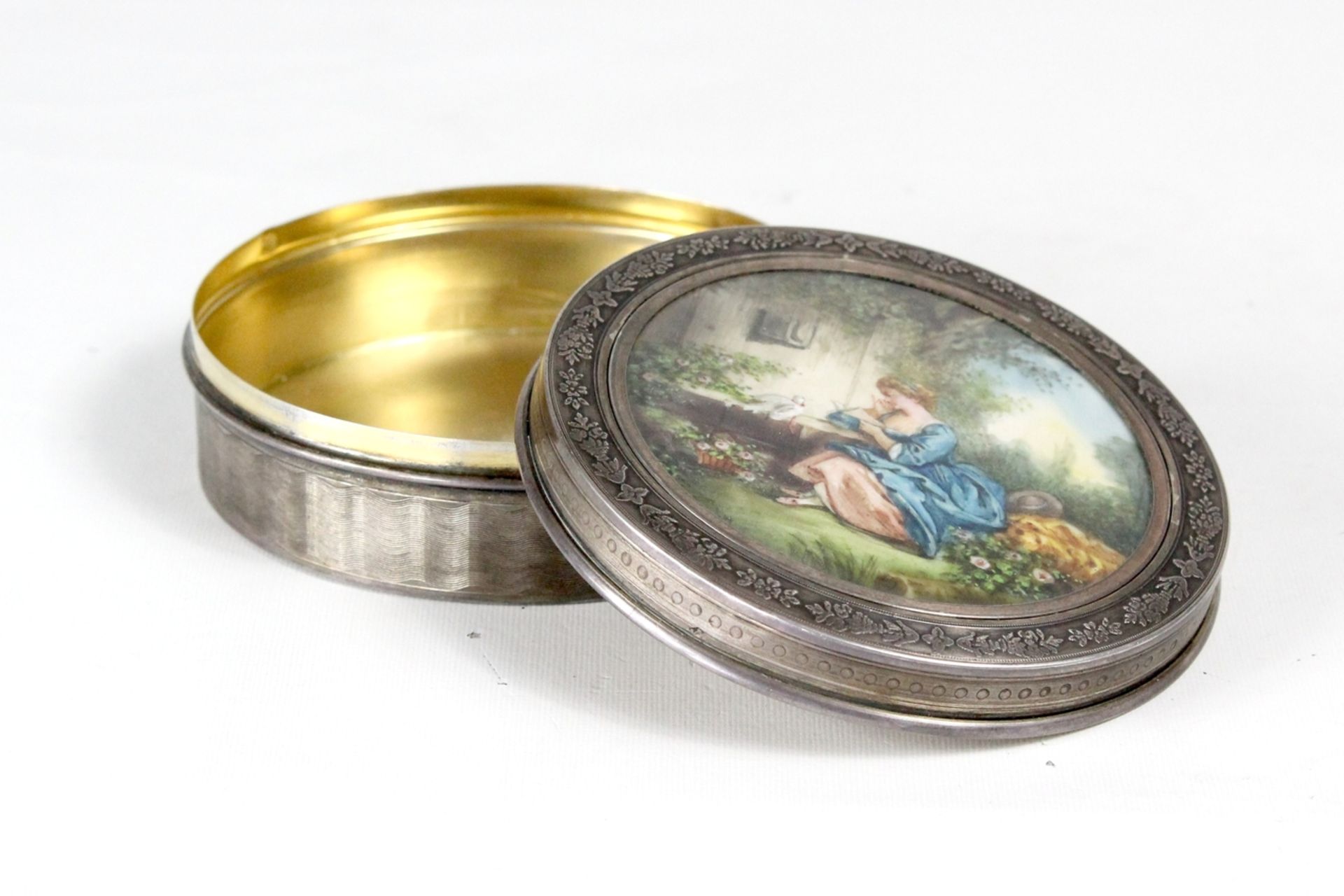 Silber Deckeldose mit Miniaturen - Image 2 of 6