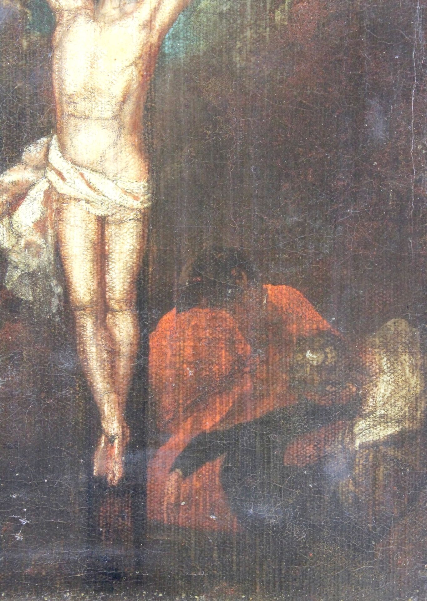 Süddeutscher Meister des 17.Jhdt. " Christus am Kreuze mit Johannes und Maria " - Bild 4 aus 5