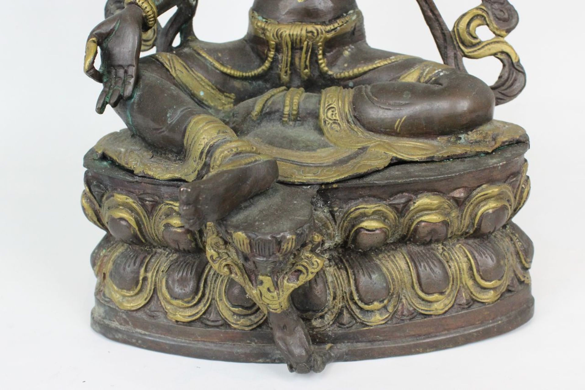 Tibet teilvergoldete Bronzefigur Tara - Image 7 of 12
