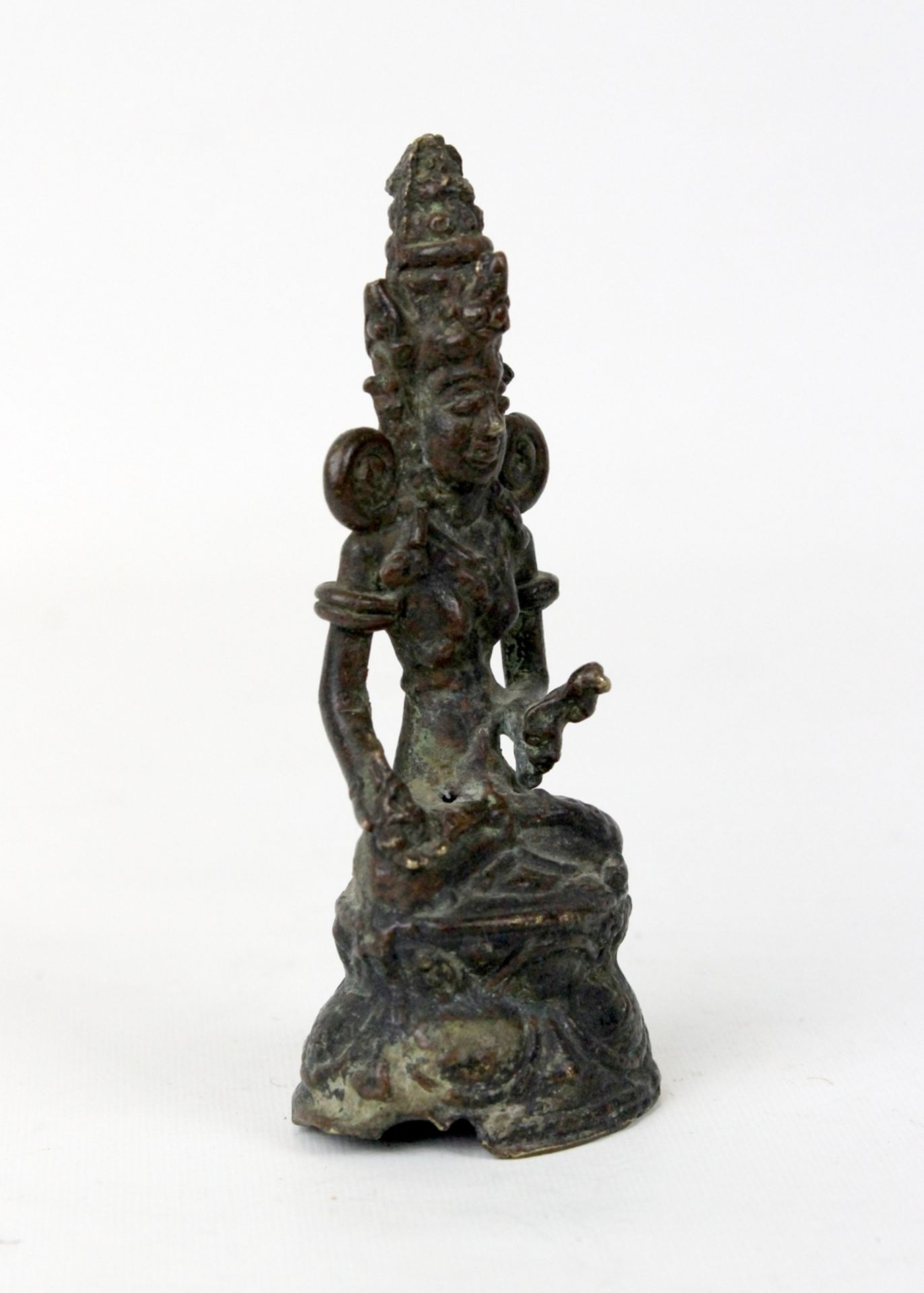 Tibet sitzende Buddha Bronzefigur 19.Jhdt. - Bild 2 aus 4