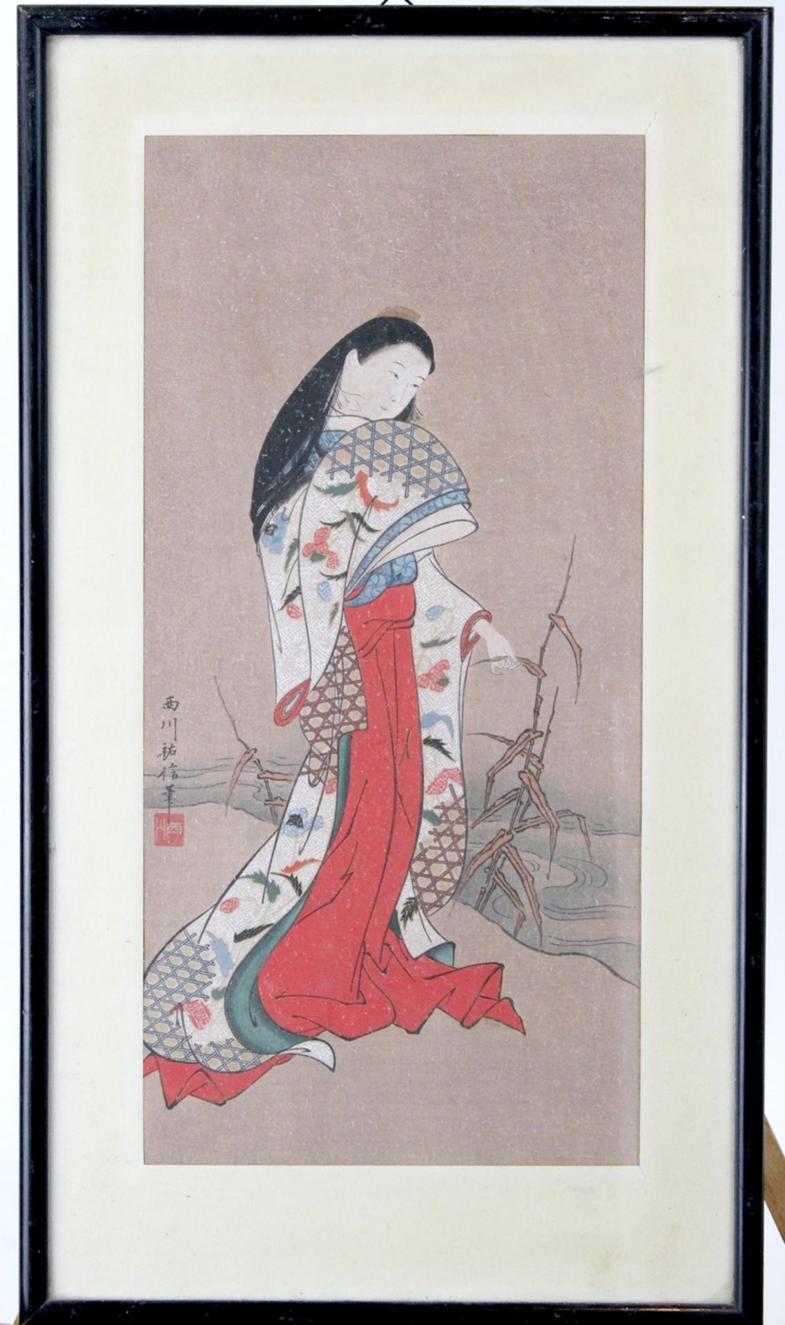 Japanischer Farbholzschnitt " Geisha "