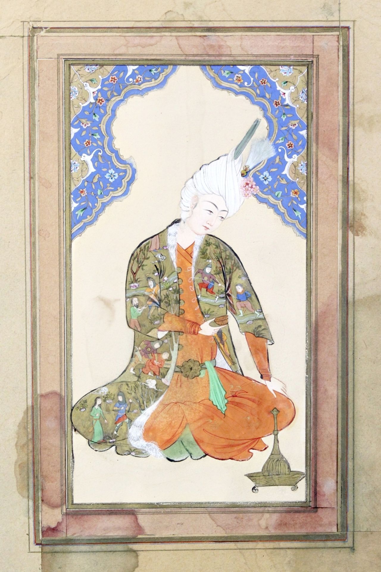 Safawidische Miniatur eines persischen Prinzen