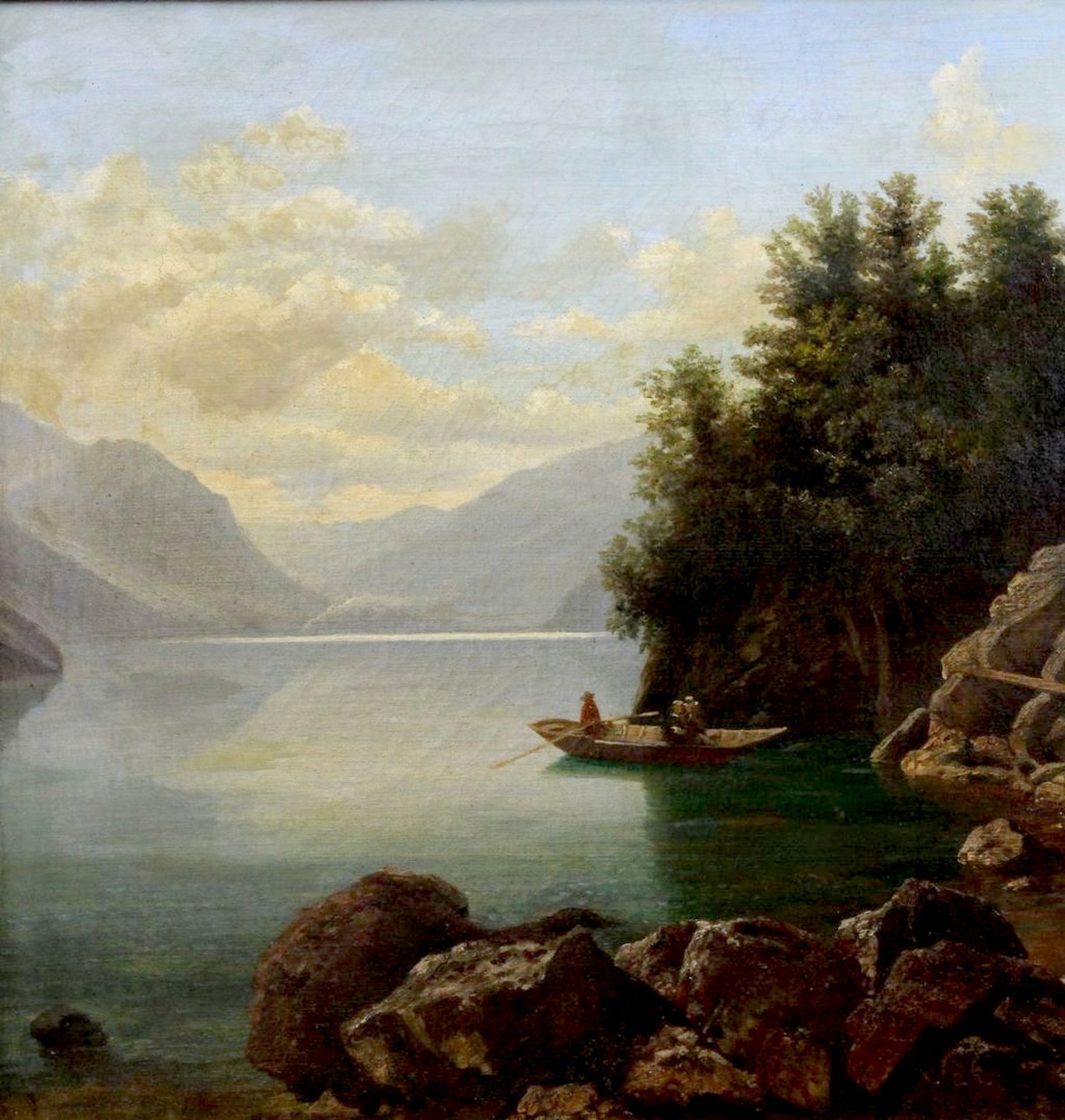 Dahl, Carl " Ruderboot auf dem Gebirgssee " - Bild 3 aus 7