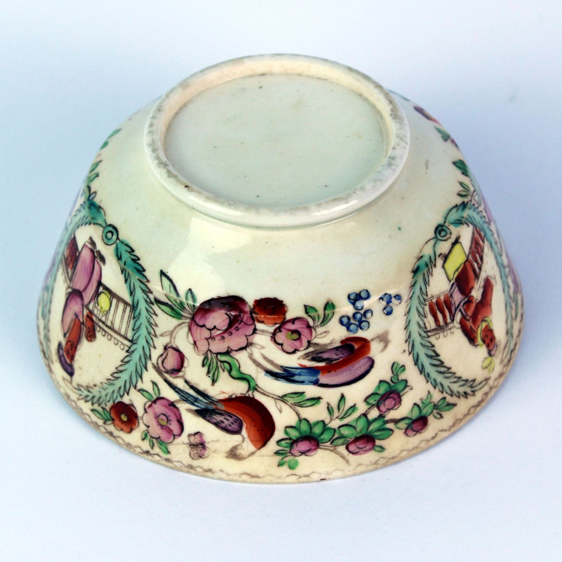 Englische Kumme Keramik mit Chinoiserie und polychromer Malerei Maße: ca. D. 13 c - Image 5 of 5