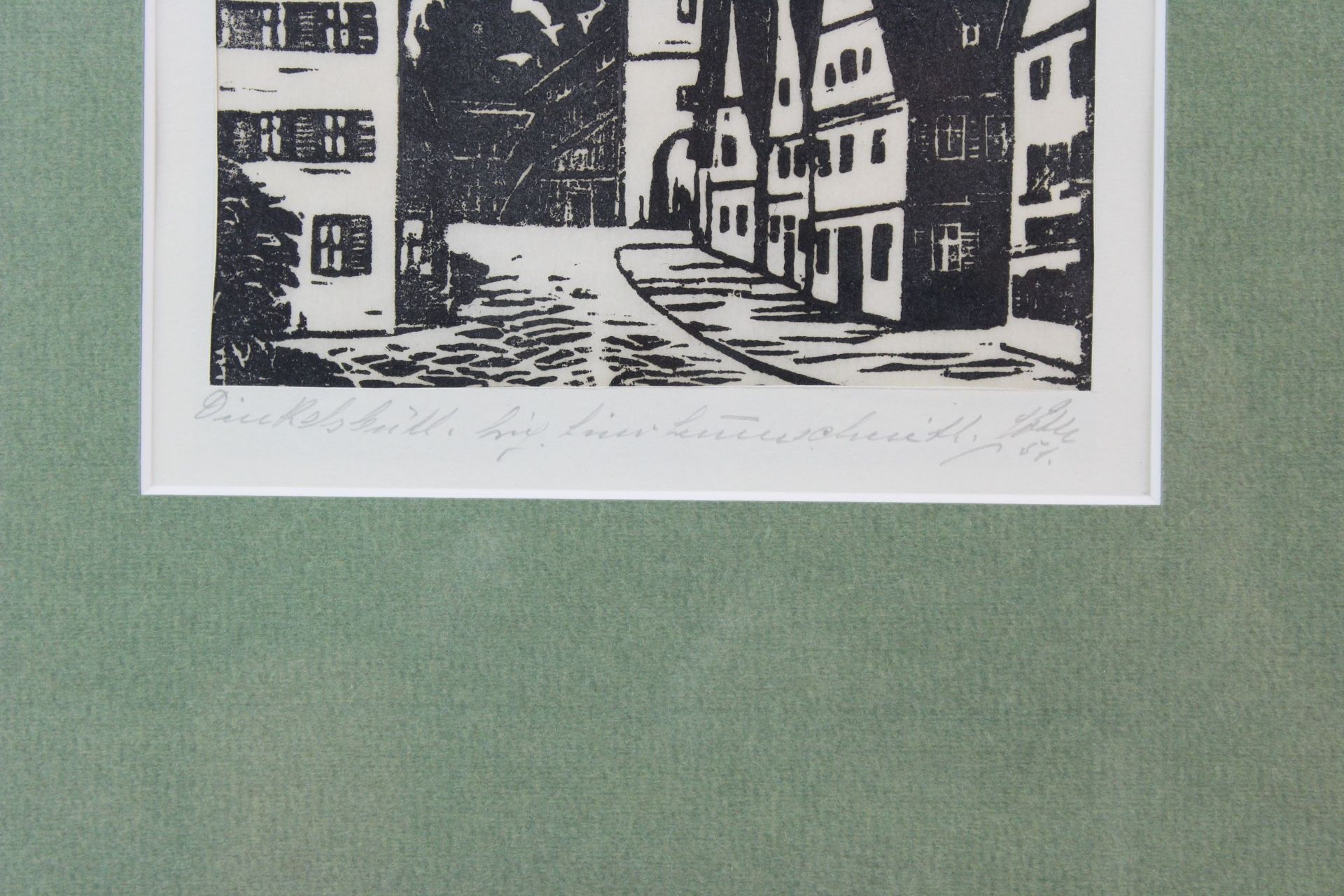 2 Holzschnitte Dinkelsbühl und Rothenburg ob der Tauber - Bild 2 aus 3