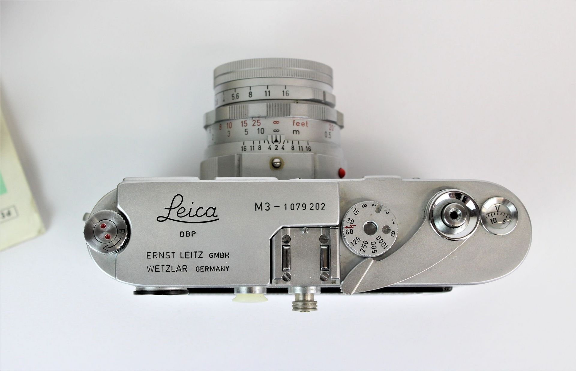 Leica M3 im originalen Lederetui mit Leitz Summicron 1:2/ 50 Objektiv und Belichtungsmesser - Image 3 of 4