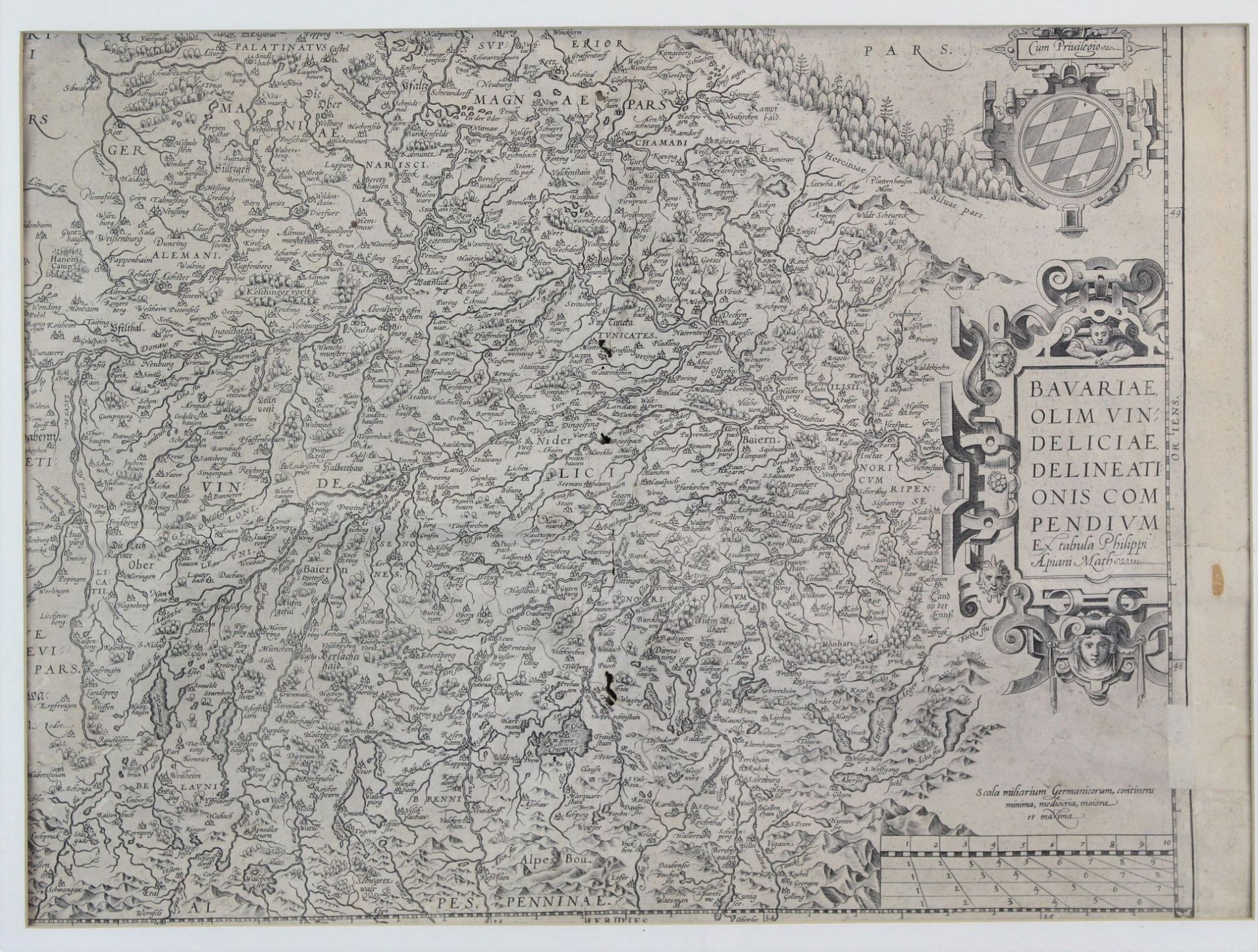 Ortelius Abraham Bavariae Ex tabula Philiippi Apiani Math