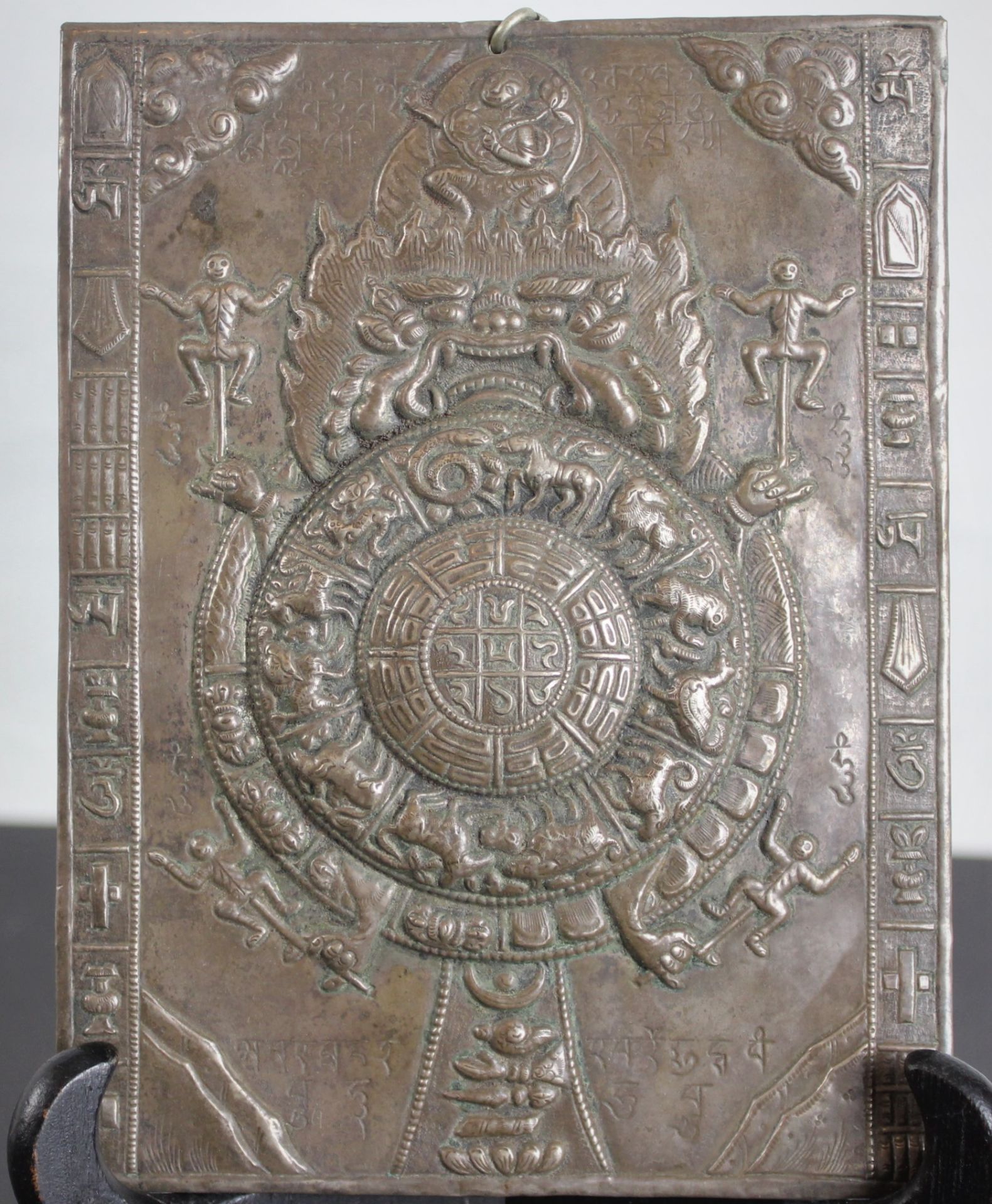 Tibetischer Kalender wohl Silber mit Kupferplatte