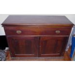 A 20th century side cabinet, drawer above cupboard door, 90cm high, 127cm wide