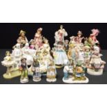 A pair of Capodimonte style figure, others Leonardo collection, dancing girl etc qty