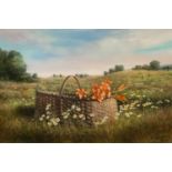 Adolf Sehring, Meadow Beauties, giclee on canvas, 46cm x 72cm, certificate, framed
