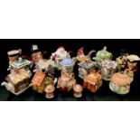 Teapots - Sadler novelty Hamlet; others, Sporting Scenes, Fishing; Tudor House; Battle of