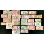 Bank Notes - a collection of assorted international notes inc China, Portugal, Venezuela, Japan,
