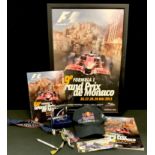 Motor Racing interest - F1 Red Bull collection inc Monaco 2011 poster signed by Sebastien Vettell