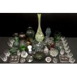 Decorative glass - Dartington paperweight; Nybro vase; Royal Crystal Rock figure; Art Glass vases