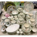 A Churchill Emily pattern part dinner/tea service comprising dinner & side plates, teacups &