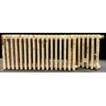 Architectural Salvage - a Vintage cast iron radiator, 92cm long; another smaller (2)