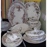 Staffordshire Dinner Ware - comprising plates, tureens, meat plates, etc