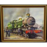 Ken Allesbrook, Princess Margaret, Star Class EWR locomotive, signed, oil on canvas, inscribed