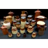 Salt glazed jugs, Lovatts Langley, various textures, patterns