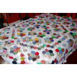 A large patchwork quilt panel, 238cm long, approx 200cm wide (unfinished)