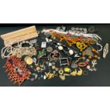 Costume Jewellery - beads, necklaces, earrings, brooches