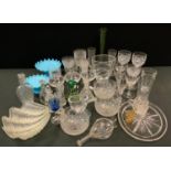 Victorian and later glasses - champagne flutes, wine, cordial, whisky glasses, oil bottles, Baccarat